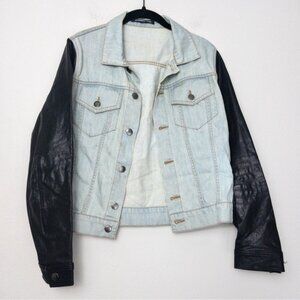 Alexander Wang Leather Denim Jacket 8 Moto Biker Hybrid